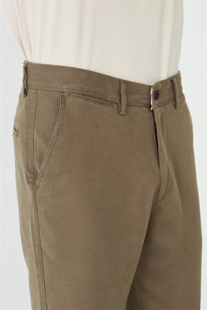 Koyu Bej Modern Kesim Chino Erkek Spor Pantolon