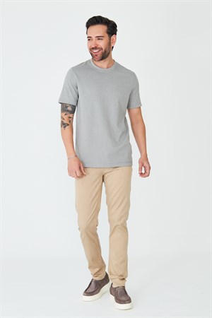 Koyu Bej Tencel Kumaş Yazlık Erkek Chino Pantolon