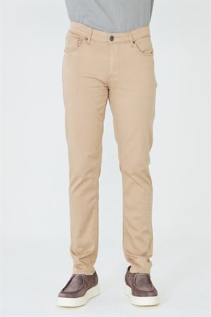 Koyu Bej Tencel Kumaş Yazlık Erkek Chino Pantolon