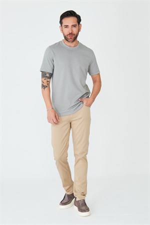 Koyu Bej Tencel Kumaş Yazlık Erkek Chino Pantolon