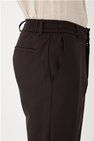 Kahverengi Modern Kesim Şık Form Smart Casual Pantolon
