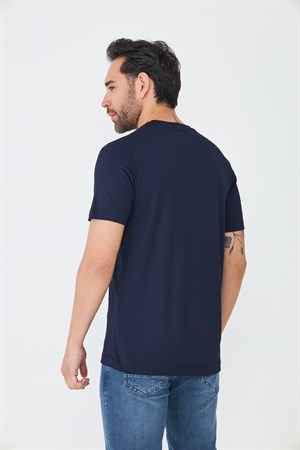 Lacivert Desensiz Erkek Basic Tişört