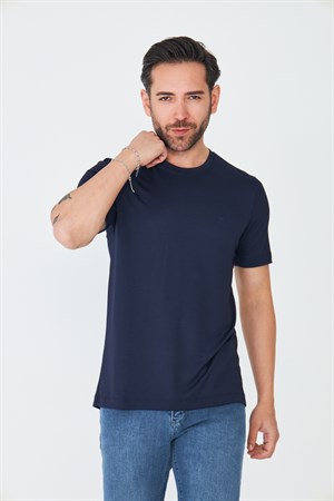 Lacivert Desensiz Erkek Basic Tişört