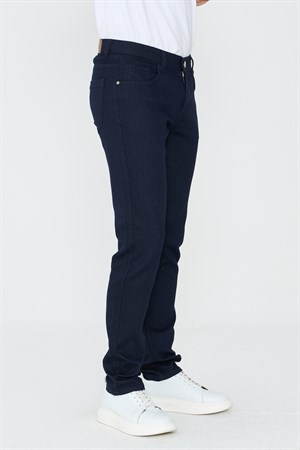 Lacivert Dynamic Fit Mikro Desenli Yazlık Kot Pantolon