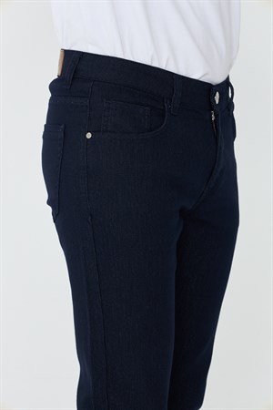 Lacivert Dynamic Fit Mikro Desenli Yazlık Kot Pantolon