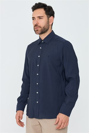 Lacivert Dynamic Fit Uzun Kollu Erkek Gömlek