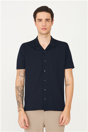 Lacivert Gömlek T-Shirt 