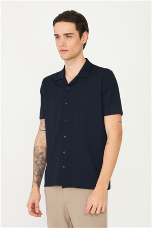Lacivert Gömlek T-Shirt 