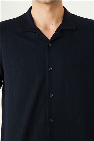 Lacivert Gömlek T-Shirt 