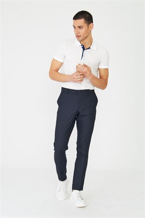 Lacivert Modern Kalıp Erkek Klasik Kumaş Pantolon