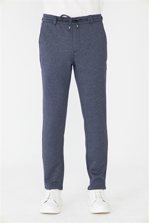Lacivert Modern Kesim Bağcıklı Jogger Pantolon