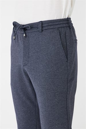 Lacivert Modern Kesim Bağcıklı Jogger Pantolon