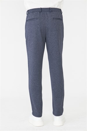 Lacivert Modern Kesim Bağcıklı Jogger Pantolon