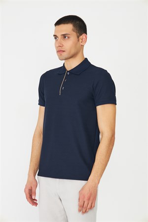 Lacivert Modern Kesim Polo Yaka Erkek T-Shirt