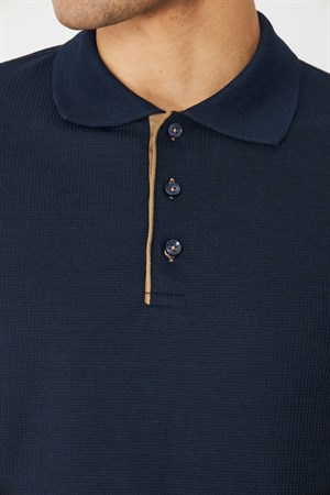 Lacivert Modern Kesim Polo Yaka Erkek T-Shirt