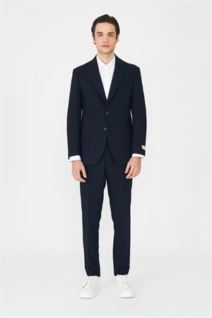 Lacivert Modern Slim Fit Düz Kumaş Klasik Kesim Takım Elbise