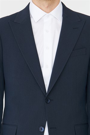 Lacivert Modern Slim Fit İnce Dokulu Kumaş Klasik Kesim Takım Elbise