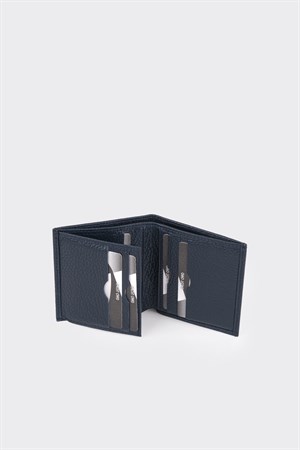 Lacivert Premium Dikey Deri Erkek Cüzdan