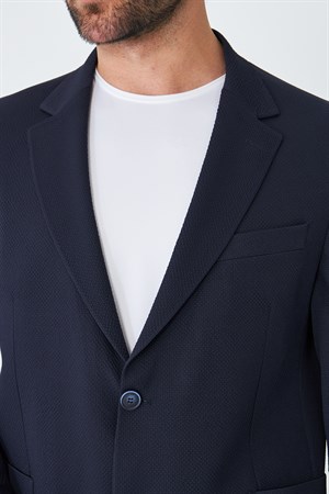 Lacivert Slim Fit Blazer Erkek Ceket