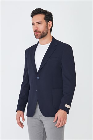 Lacivert Slim Fit Blazer Erkek Ceket