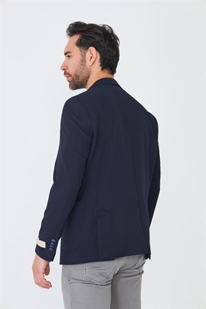 Lacivert Slim Fit Blazer Erkek Ceket