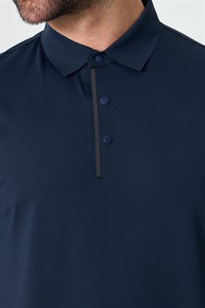Lacivert Üç Düğmeli Polo Yaka Tişört