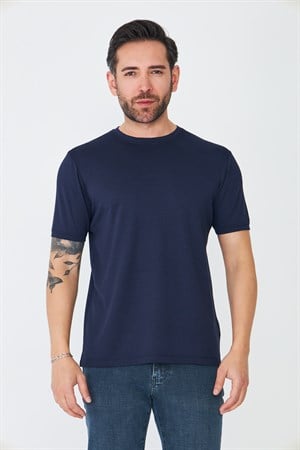 Lacivert Yuvarlak Yaka Basic Tişört
