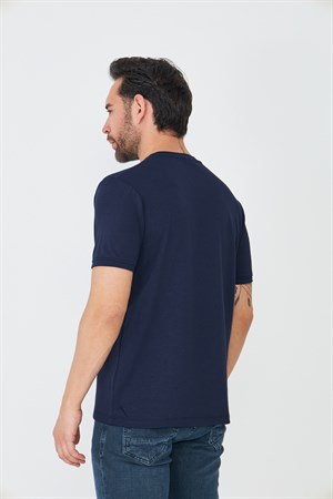 Lacivert Yuvarlak Yaka Basic Tişört