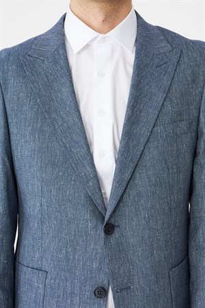 Mavi Dokulu Yazlık Modern Slim Fit Takım Elbise