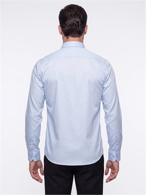 Mavi Non-Iron Pamuklu Dynamic Fit Erkek Uzun Kollu Gömlek