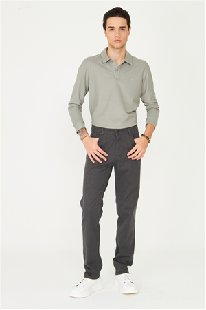 Antrasit Jean Görünümlü Dokuma Kumaş Pantolon