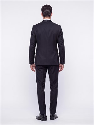 Siyah 6 Drop Slim Fit Yelekli Damatlık