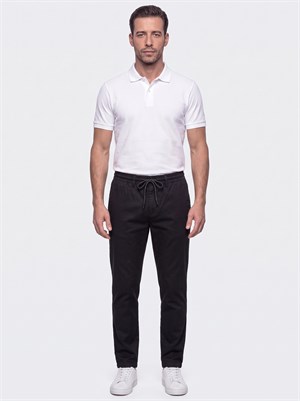Siyah Belden Bağlamalı Dynamic Fit Erkek Jogger Pantolon