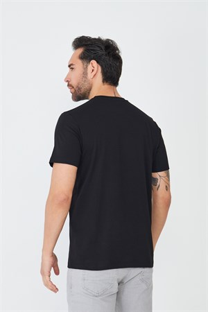 Siyah Bisiklet Yaka Basic Tişört
