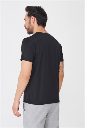 Siyah Bisiklet Yaka Basic Tişört