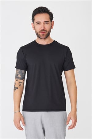Siyah Bisiklet Yaka Basic Tişört