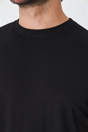 Siyah Bisiklet Yaka Basic Tişört