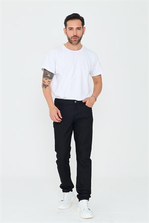 Siyah Dynamic Fit Mikro Desenli Yazlık Kot Pantolon