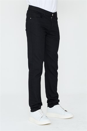 Siyah Dynamic Fit Mikro Desenli Yazlık Kot Pantolon