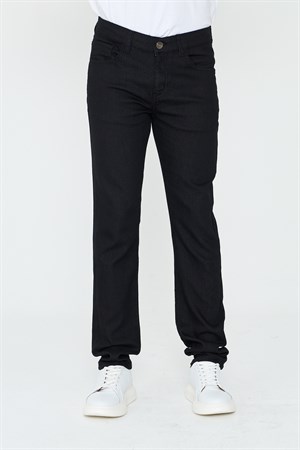Siyah Dynamic Fit Mikro Desenli Yazlık Kot Pantolon