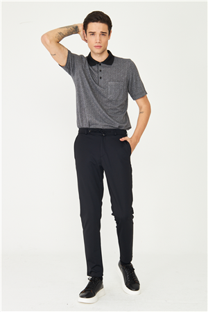 Siyah Modern Kesim Minimal Form Smart Casual Pantolon