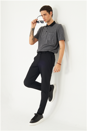 Siyah Modern Kesim Minimal Form Smart Casual Pantolon