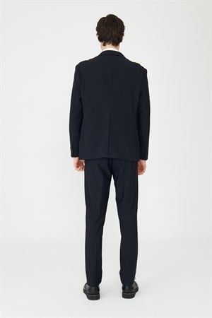 Siyah Modern Slim Fit Düz Kumaş Klasik Kesim Takım Elbise