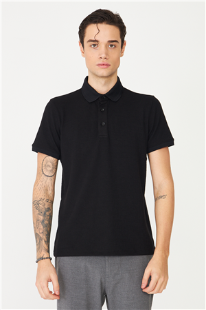 Siyah Polo Yaka T-Shirt 