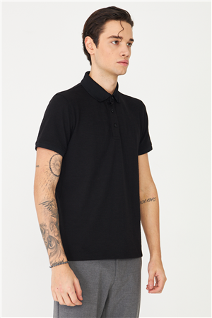 Siyah Polo Yaka T-Shirt 