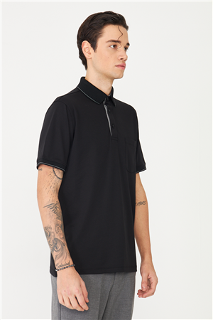 Siyah Polo Yaka T-Shirt 