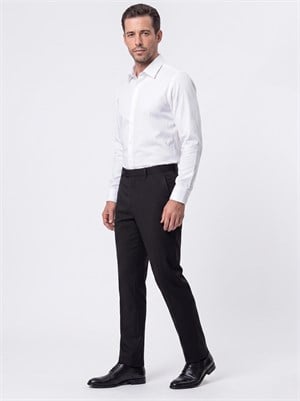 Siyah Regular Fit Erkek Kumaş Pantolon