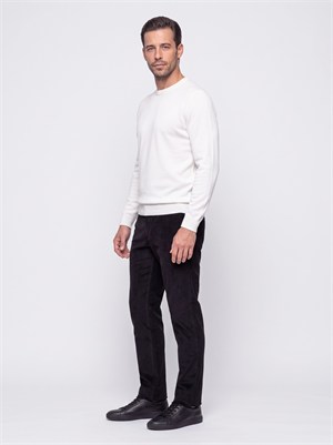 Siyah Regular Fit Kadife Jogger Spor Pantolon