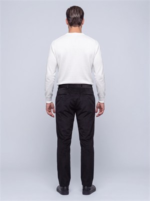 Siyah Regular Fit Kadife Jogger Spor Pantolon