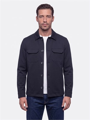 Siyah Regular Fit Ön Cepli Erkek Gömlek Mont